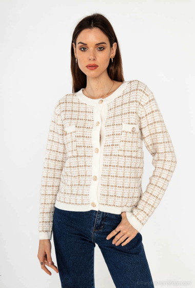 Wholesaler M&G Monogram - Checked lurex chest pocket vest