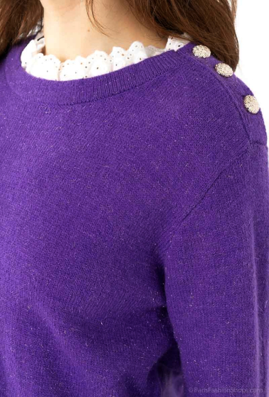 Wholesaler M&G Monogram - Sweater with lace at the collar and shiny threads