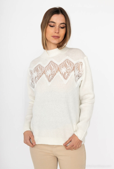 Wholesaler M&G Monogram - Funnel neck sweater with lace
