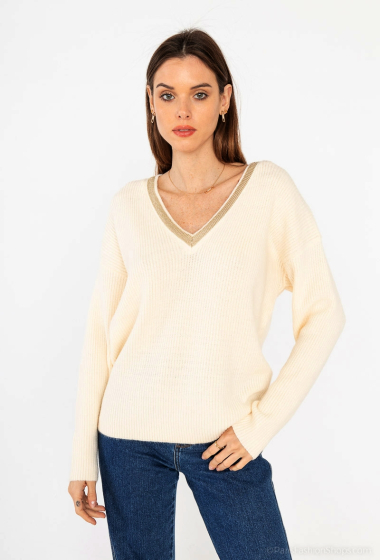 Wholesaler M&G Monogram - V-neck sweater with gold lurex