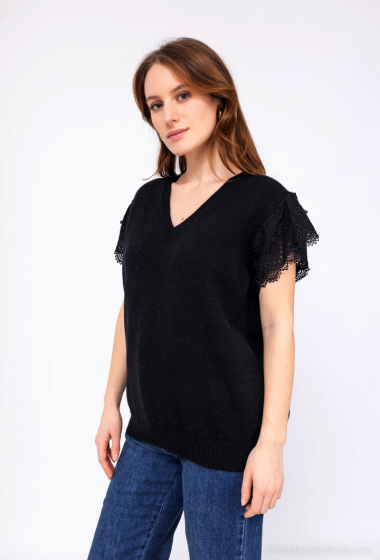 Wholesaler M&G Monogram - V-neck sweater with short lace sleeves