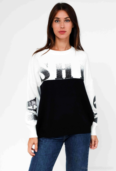 Wholesaler M&G Monogram - “FaShiOn” sweater with sequins