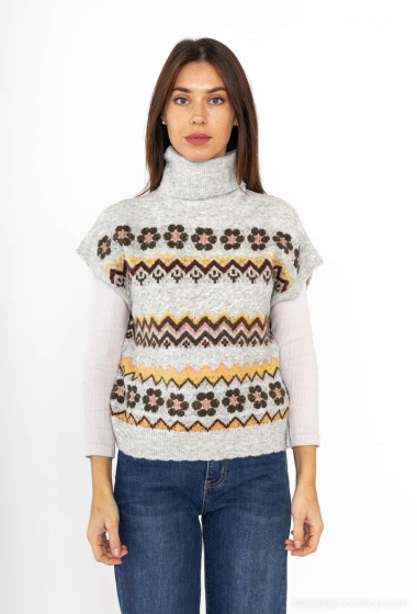 Wholesaler M&G Monogram - Jacquard sleeveless turtleneck sweater