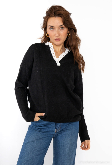 Wholesaler M&G Monogram - Perforated sweater with lace