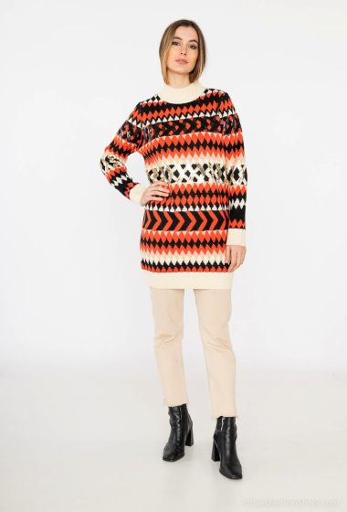 Wholesaler M&G Monogram - Funnel neck sweater dress with sequins