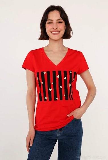 Grossiste M&G Monogram - T-shirt à imprimé avec coeurs pailletés