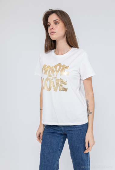 Großhändler M&G Monogram - T-Shirt mit schillerndem Aufdruck „MADE With LOVE“.