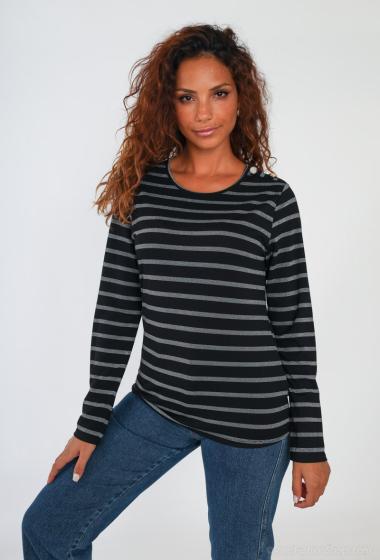Wholesaler M&G Monogram - Striped T-shirt with buttons on the shoulder