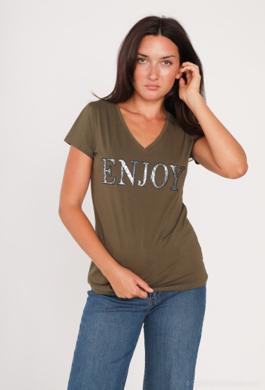 Wholesaler M&G Monogram - Embroidered "ENJOY" T-shirt