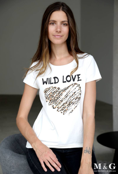 Großhändler M&G Monogram - „WILD LOVE“ T-Shirt mit Aufdruck