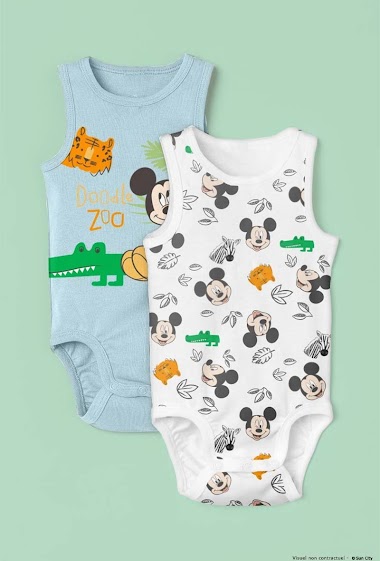 Wholesalers Mickey - Pack of 2 body baby MICKEY 100% cotton