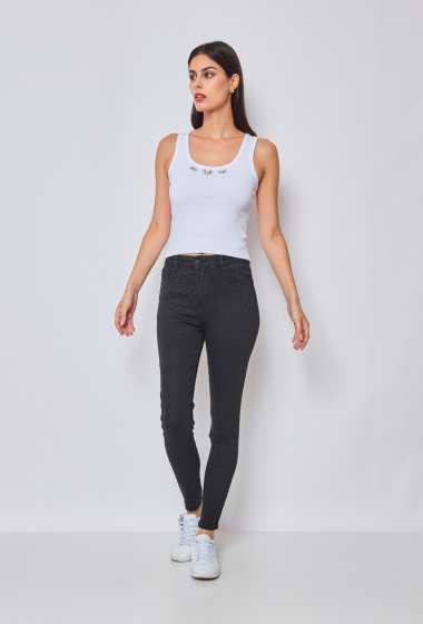 Wholesaler MILA PREMIUM - STRETCH JEANS WITH HEART