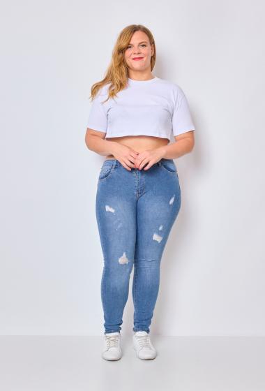 Wholesaler MILA PREMIUM - Ripped big size jeans
