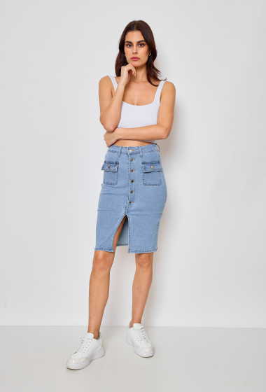 Wholesaler MILA PREMIUM - Skirt with stretch patch pockets