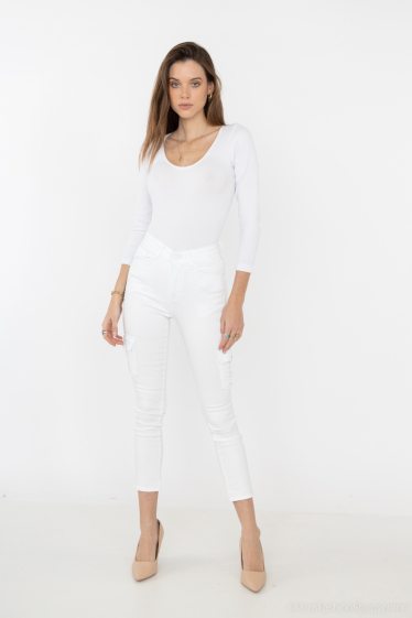 Wholesaler MILA PREMIUM - white pants cargo pockets
