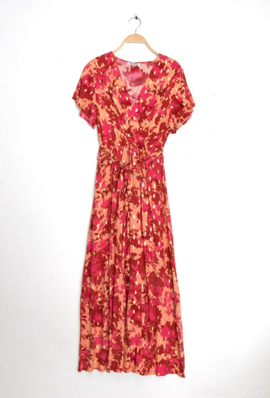 Wholesaler MISS SARA - Gold stained printed dress