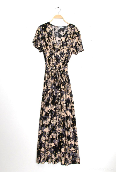 Wholesaler MISS SARA - Gold stained printed dress