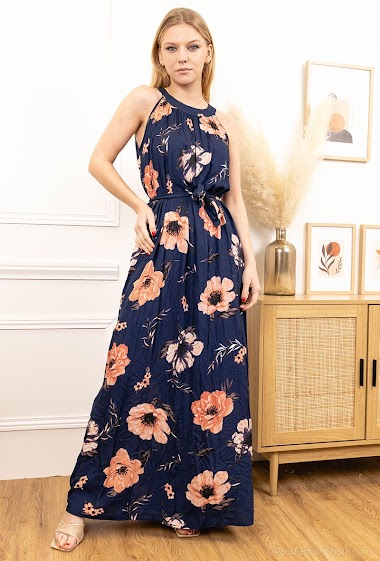 Großhändler MISS SARA - Bedrucktes langes Kleid