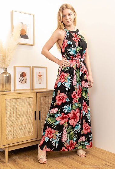 Großhändler MISS SARA - Bedrucktes langes Kleid