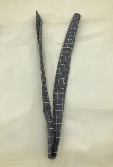 Wholesaler MILLE ET UNE ETOILES - Wire headband in checkered denim