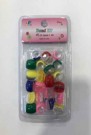 Wholesaler MILLE ET UNE ETOILES - Large bicoloured transparent and coloured beads
