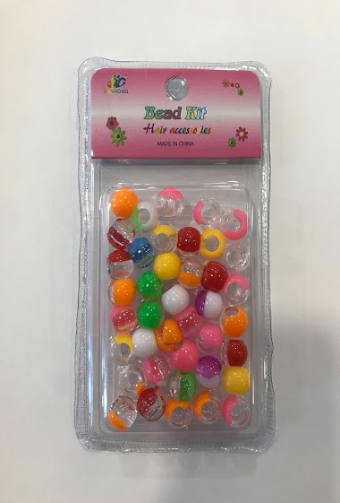 Wholesaler MILLE ET UNE ETOILES - Medium bicoloured transparent and coloured beads