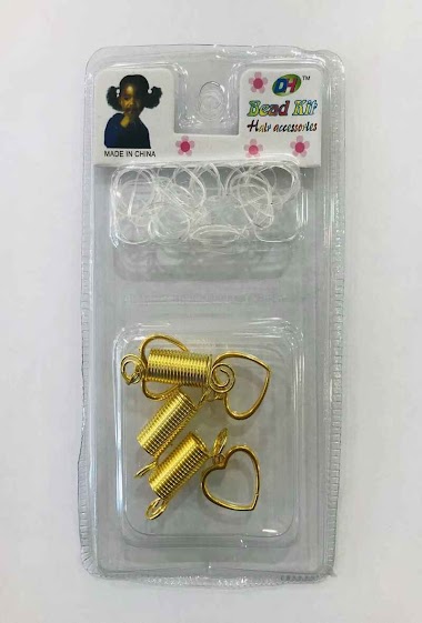 Wholesaler MILLE ET UNE ETOILES - Beads hair rings, spring with heart, medium 2