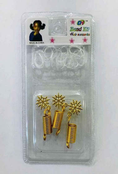 Wholesaler MILLE ET UNE ETOILES - Beads hair rings, spring with snowflakes, medium 2