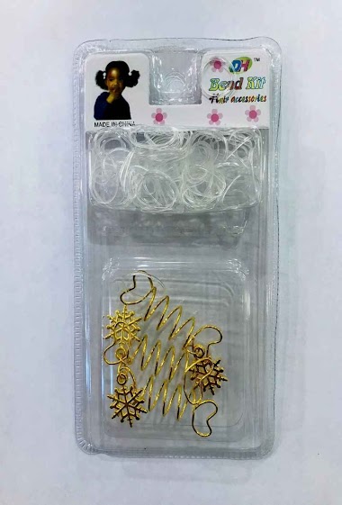 Wholesaler MILLE ET UNE ETOILES - Beads hair rings, spring with snowflakes, heart-shaped tip