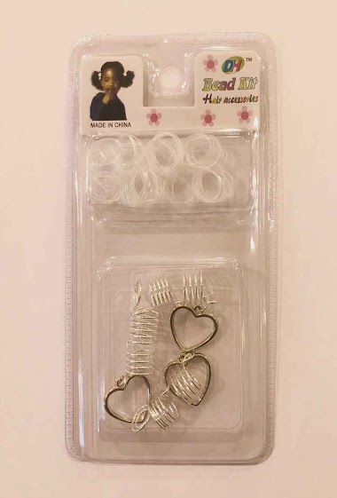 Wholesaler MILLE ET UNE ETOILES - Beads hair rings, spiral spring with hearts