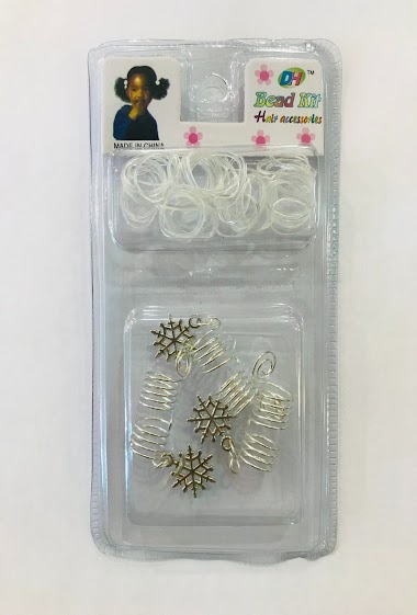 Wholesaler MILLE ET UNE ETOILES - Beads hair rings, spiral spring with snowflakes
