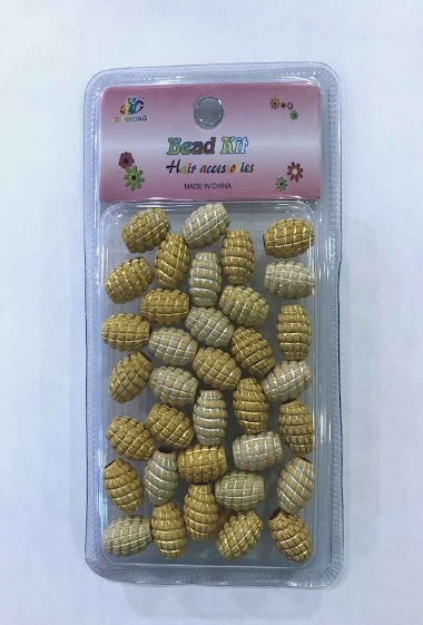 Wholesaler MILLE ET UNE ETOILES - Faux wood beads, grenade shape
