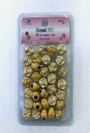 Wholesaler MILLE ET UNE ETOILES - Faux wood beads, rose shape