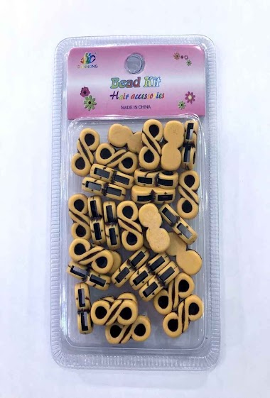 Wholesaler MILLE ET UNE ETOILES - Faux wood beads, design 8