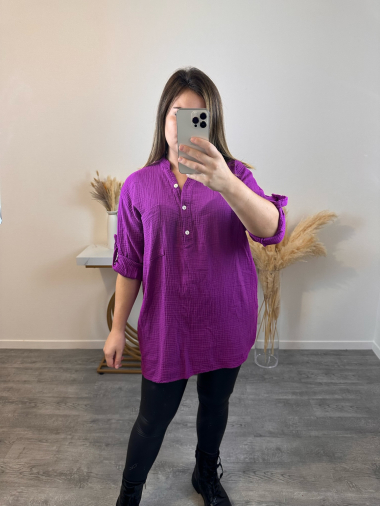 Wholesaler Mily - Plus size cotton blouse