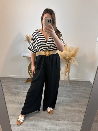 Wholesaler Mily - plus size striped pantsuit