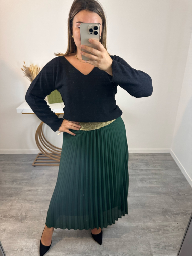 Wholesaler Mily - pleated skirt with gold belt