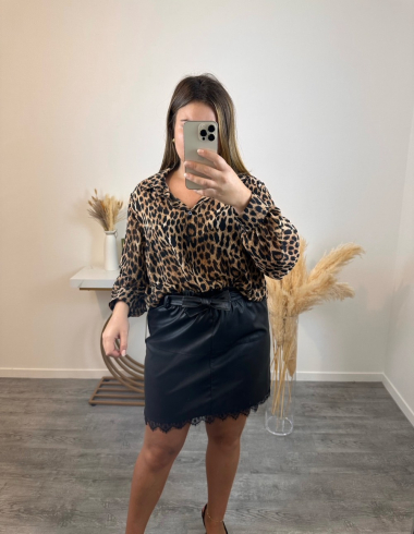 Wholesaler Mily - faux leather skirt,