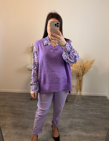 Grossiste Mily - PULL SANS MANCHE GRANDE TAILLE