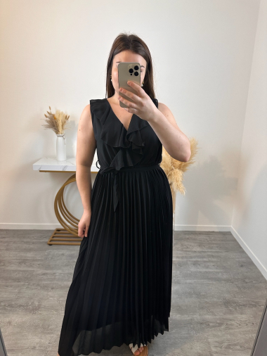Wholesaler Mily - plus size dress pleated at the bottom