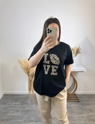 Wholesaler Mily - BIG SIZE LOVE LEOPARD t-shirt