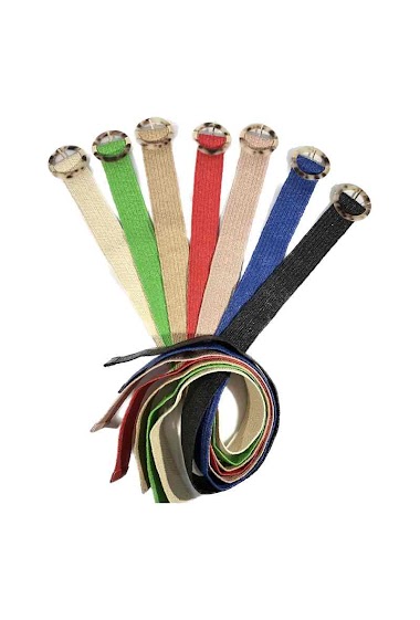 Wholesaler MIMILI - Raffia round buckle belt