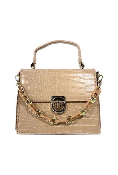 Croc effect bag with chain