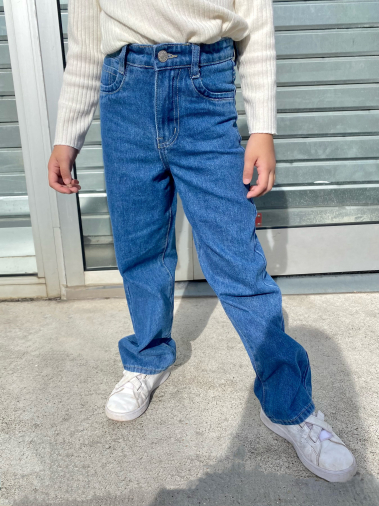 Mayorista Mini Mignon Paris - Jeans rectos ajustables y de talle alto para niña