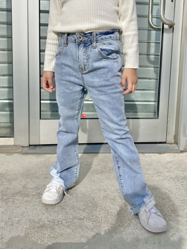 Wholesaler Mini Mignon Paris - High-waisted, adjustable flare jeans for girls