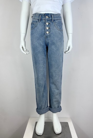 High-waisted mom jeans for girls