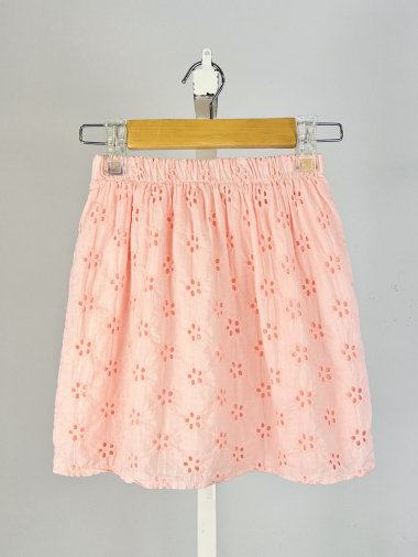 Wholesaler Mini Mignon Paris - Cotton skirt with English embroidery for girls
