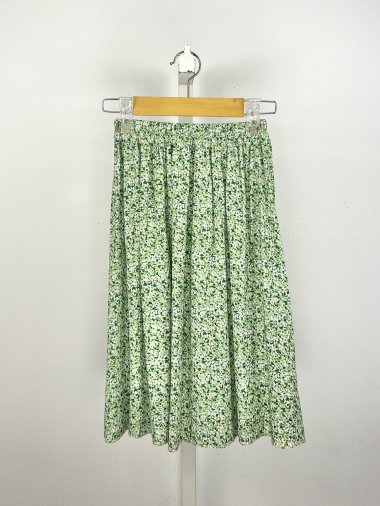 Wholesaler Mini Mignon Paris - Girls' floral print mid-length skirt