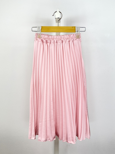 Wholesaler Mini Mignon Paris - Girls' mid-length satin pleated skirt
