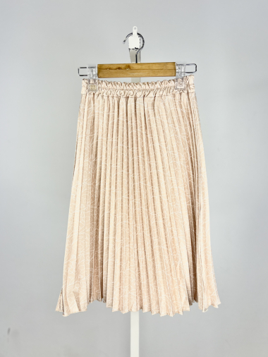 Wholesaler Mini Mignon Paris - Pleated floral printed satin skirt for girls